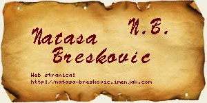 Nataša Brešković vizit kartica